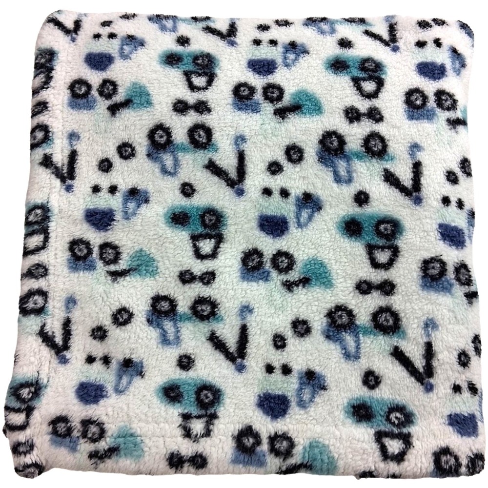 Crevent Baby Construction Vehicles Blanket White Blue Dump Truck Fleece 30x40